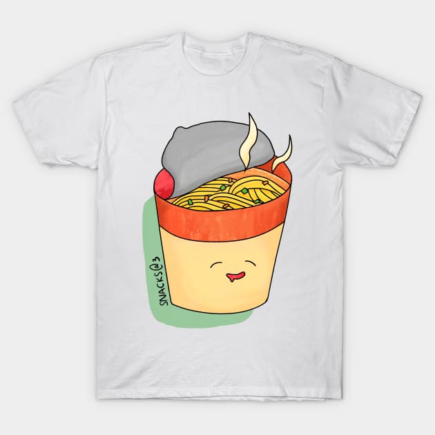 Mouth-watering cup noodle T-Shirt by Snacks At 3